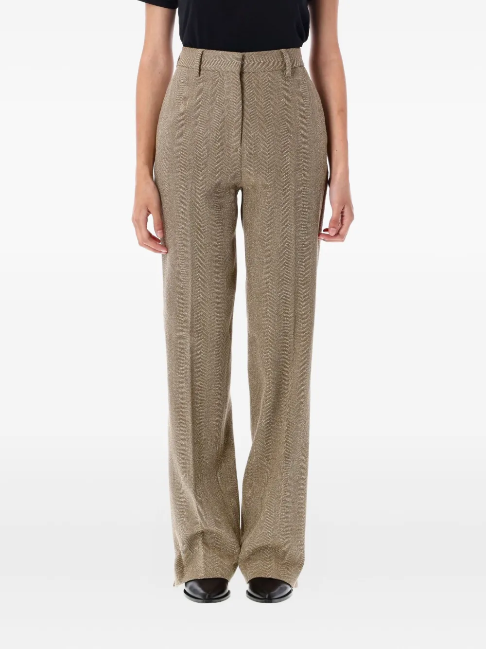 Golden Goose Maeva herringbone trousers Bruin