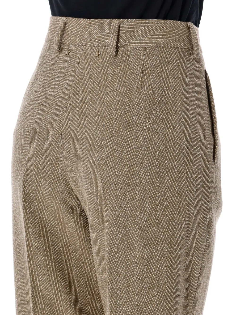 Golden Goose Maeva herringbone trousers Bruin