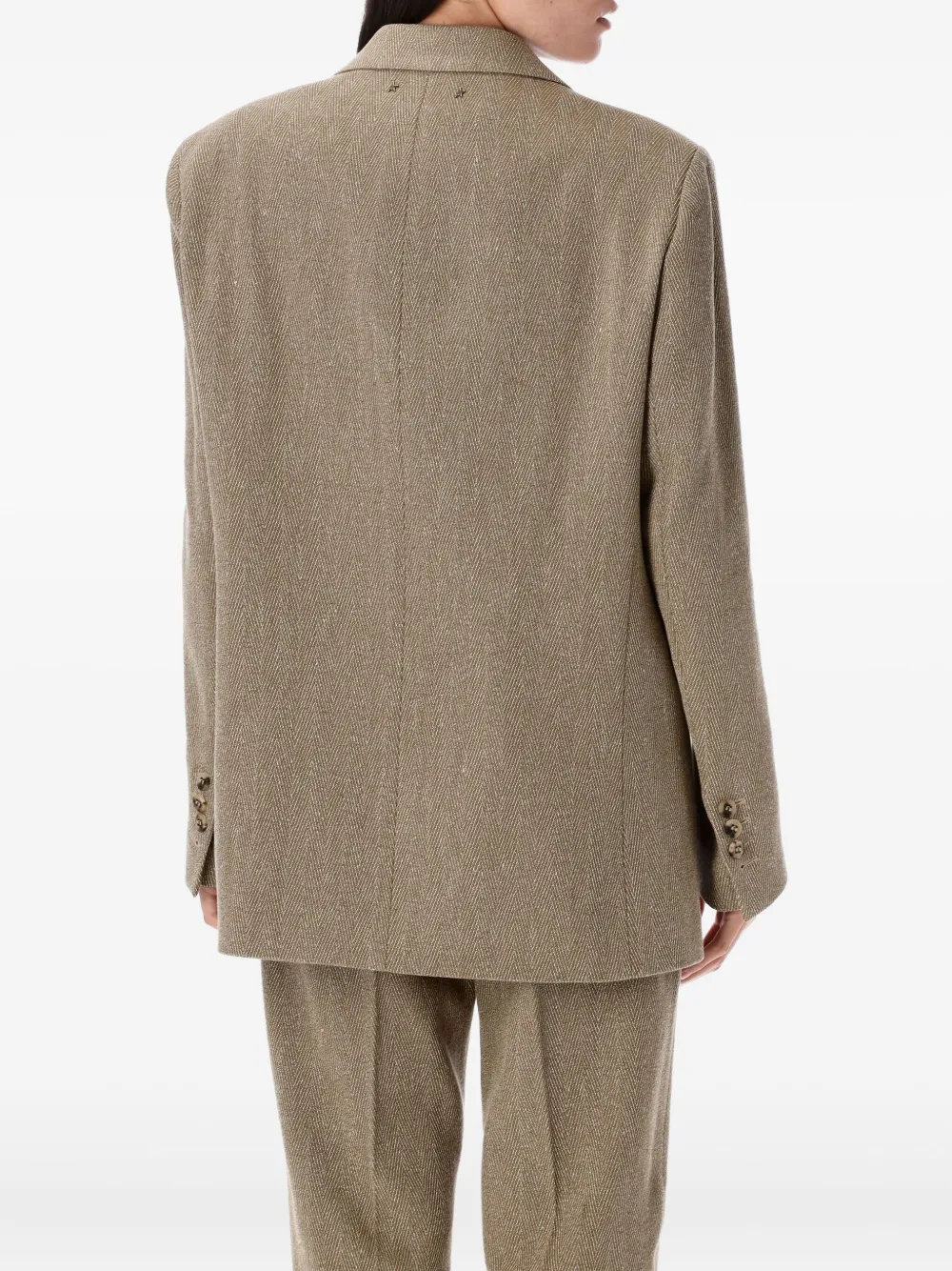 Golden Goose Blazer met visgraatpatroonn Bruin