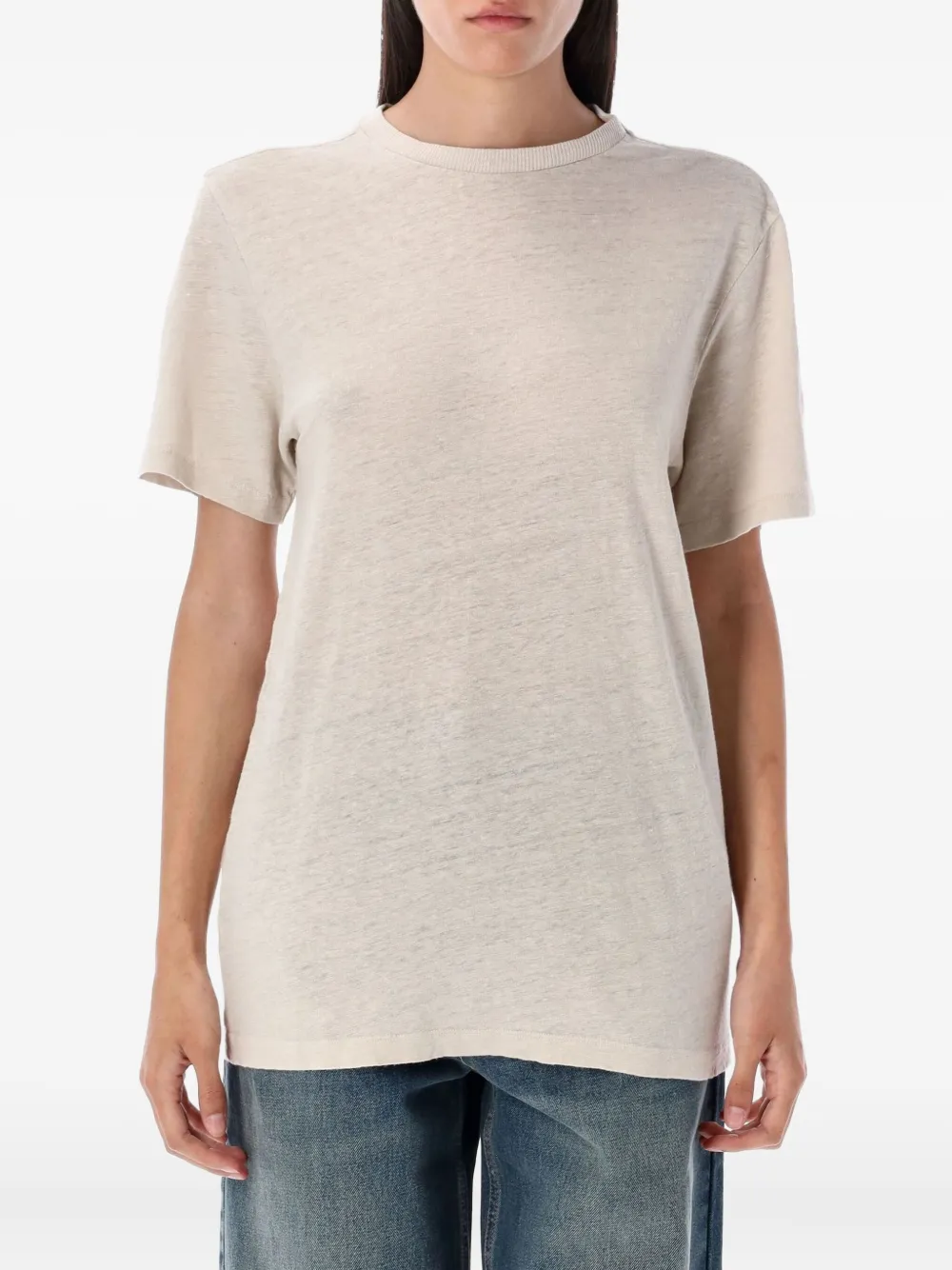 MARANT ÉTOILE linen crew-neck T-shirt - ブラウン MARANT ÉTOILE linen crew-neck T-shirt - ブラウン