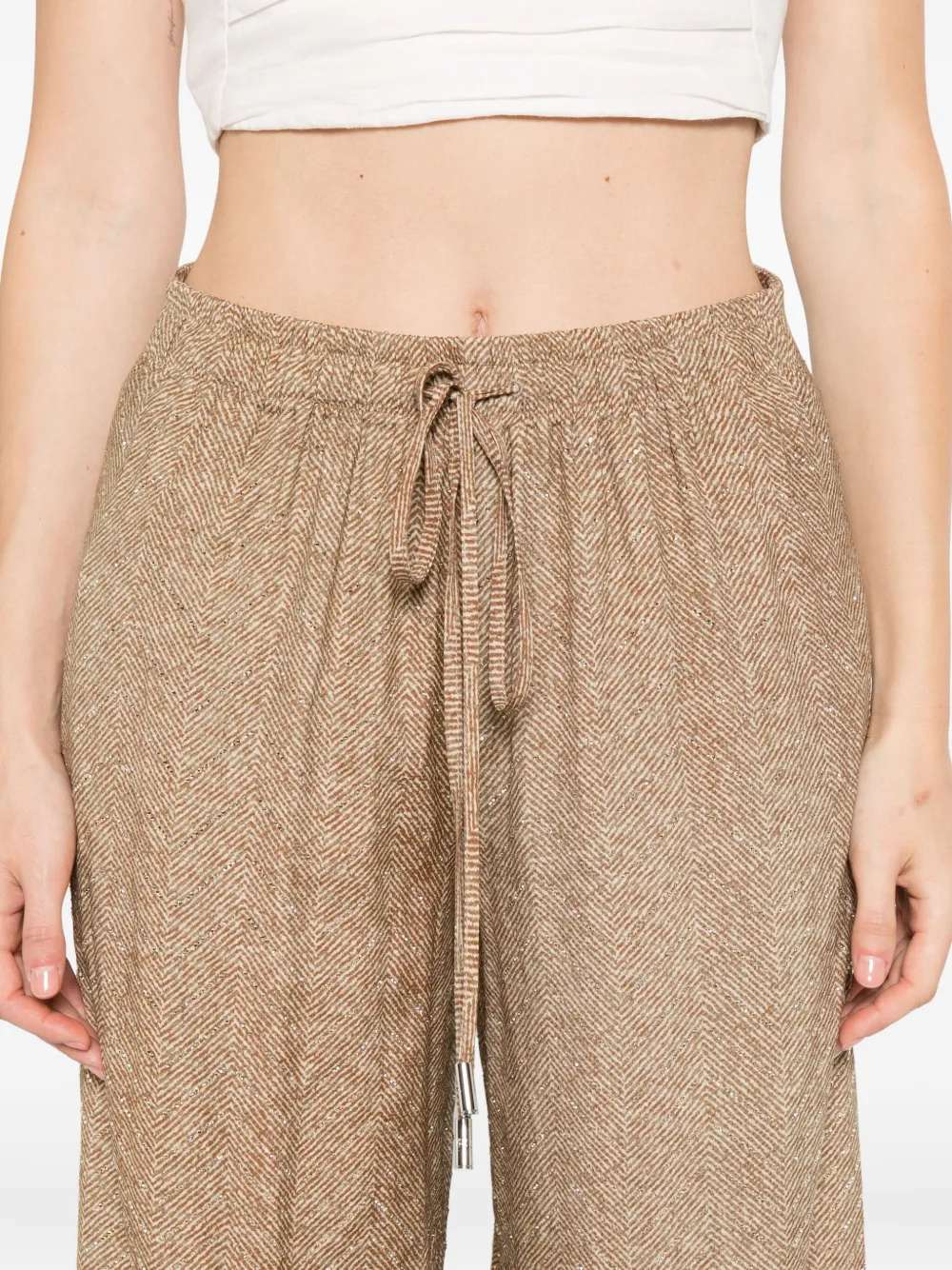 Ermanno Scervino ハイウエスト ワイドパンツ In Brown
