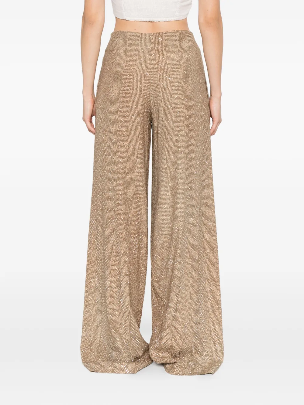 Ermanno Scervino ハイウエスト ワイドパンツ In Brown