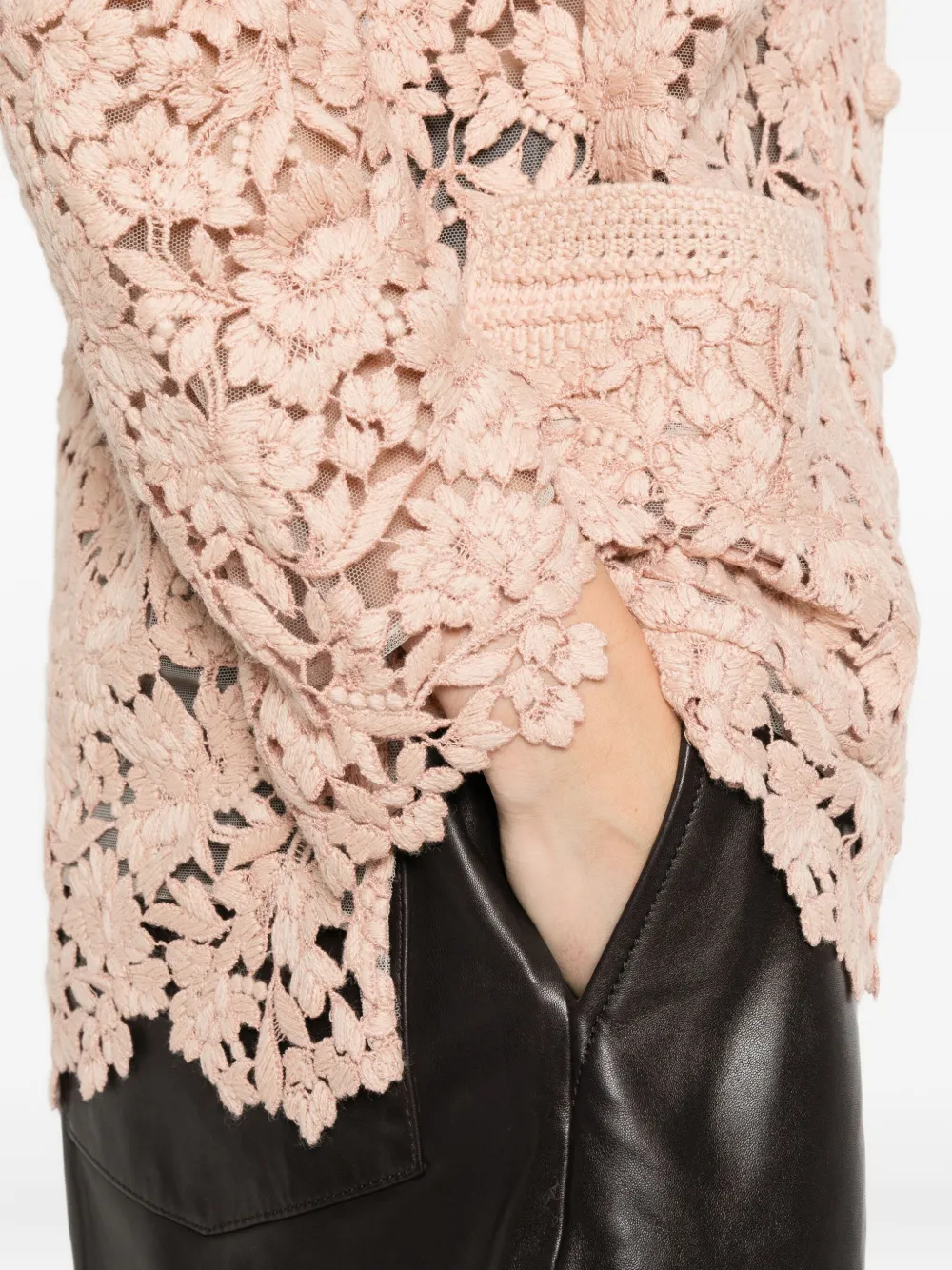 Ermanno Scervino Cardigan Aus Floraler Spitze In Pink