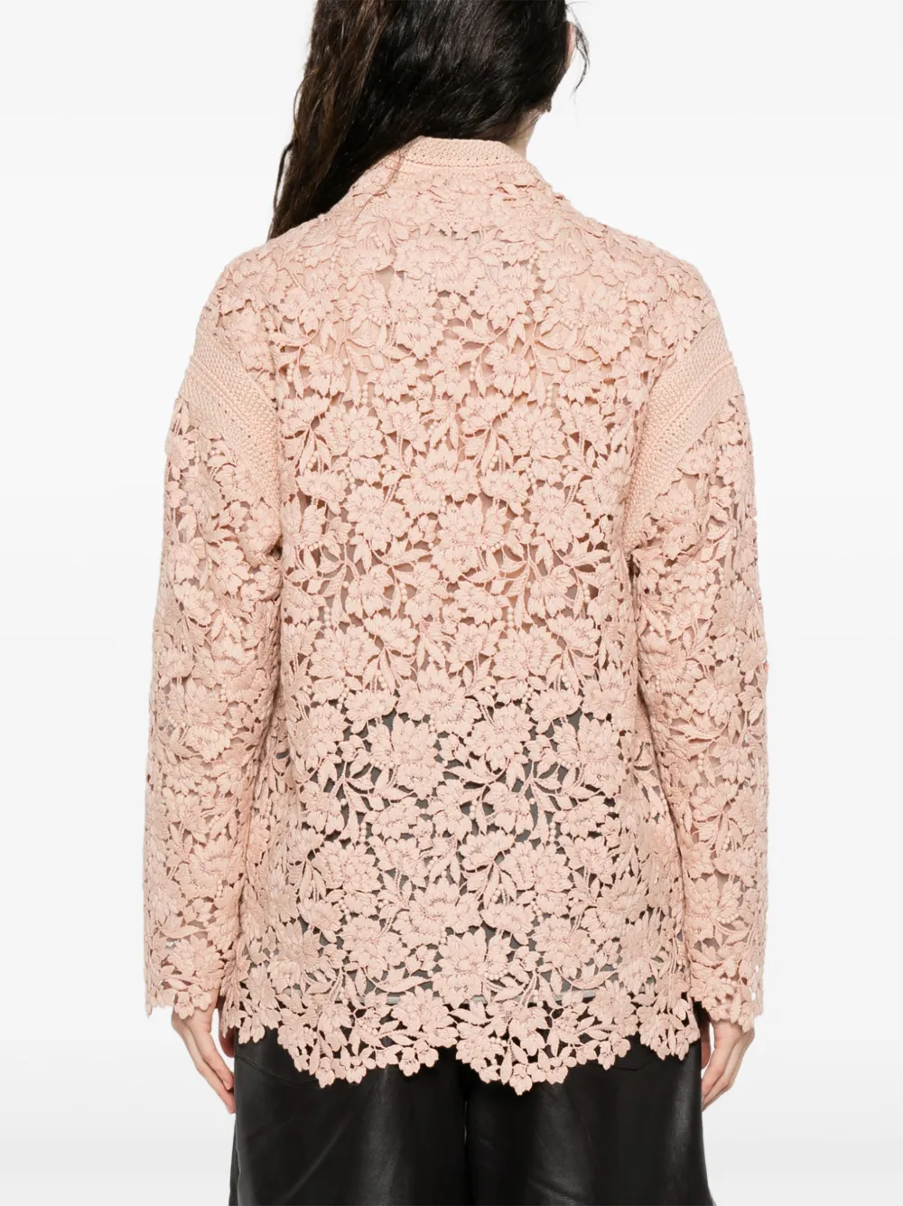 Ermanno Scervino Cardigan Aus Floraler Spitze In Pink