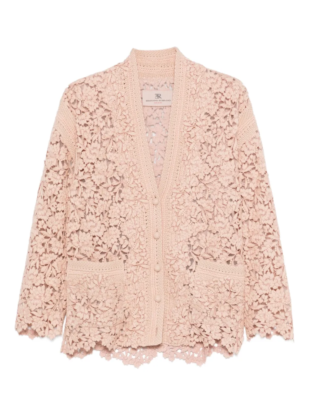 Ermanno Scervino Cardigan Aus Floraler Spitze In Pink