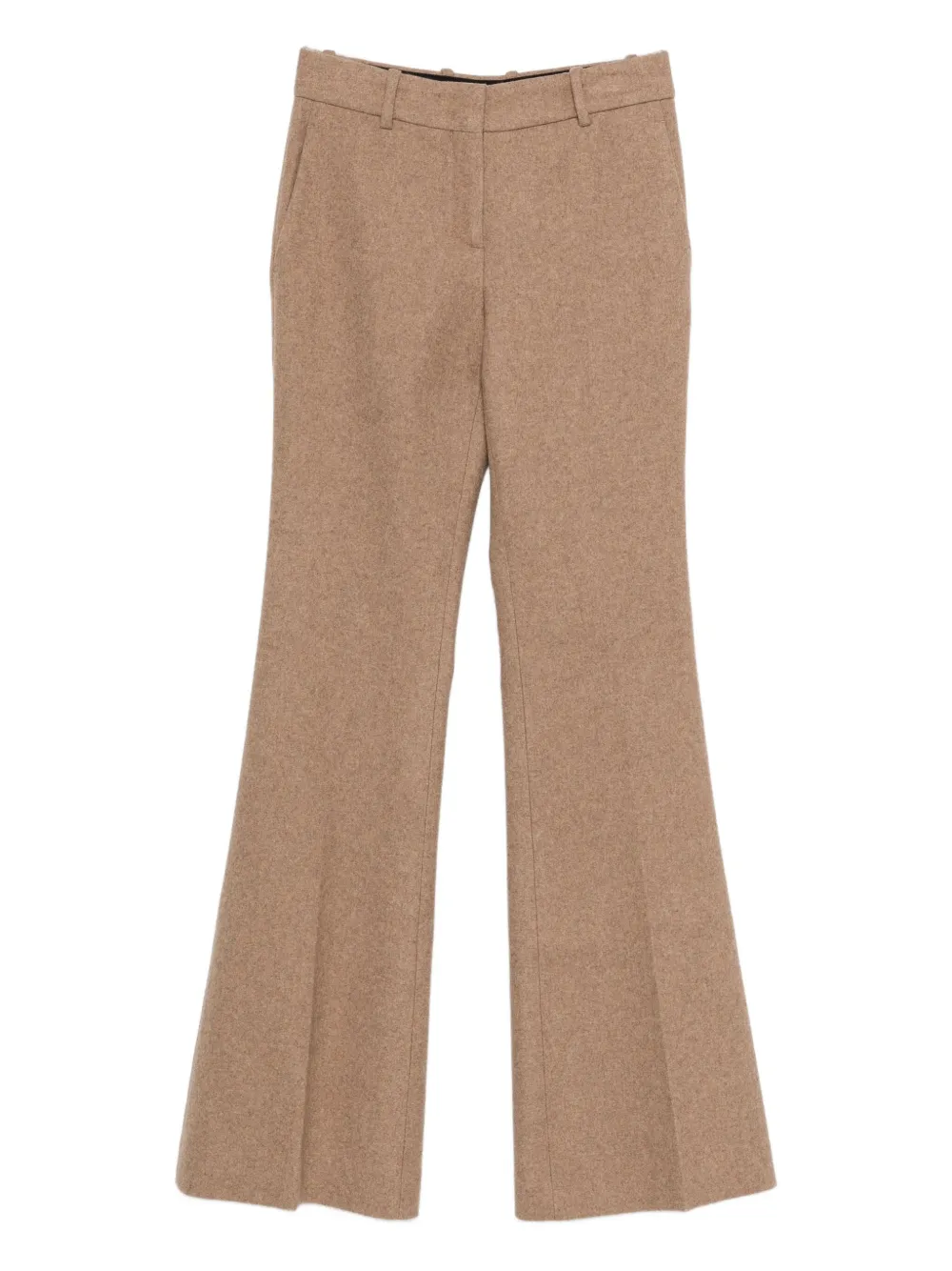 Ermanno Scervino Wool Blend Flared Trousers In Brown
