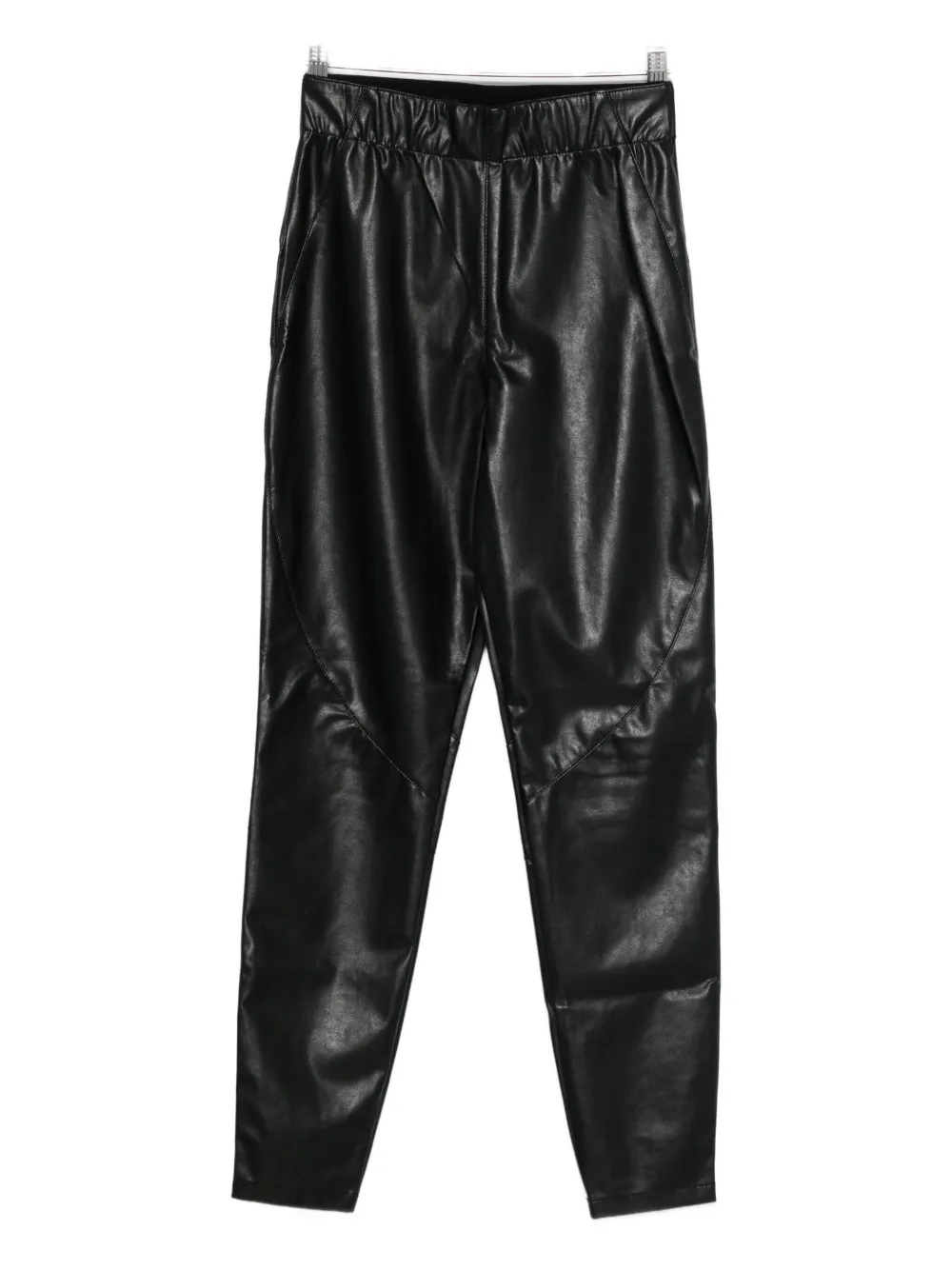 Ermanno Scervino Leather Cropped Trousers In Black