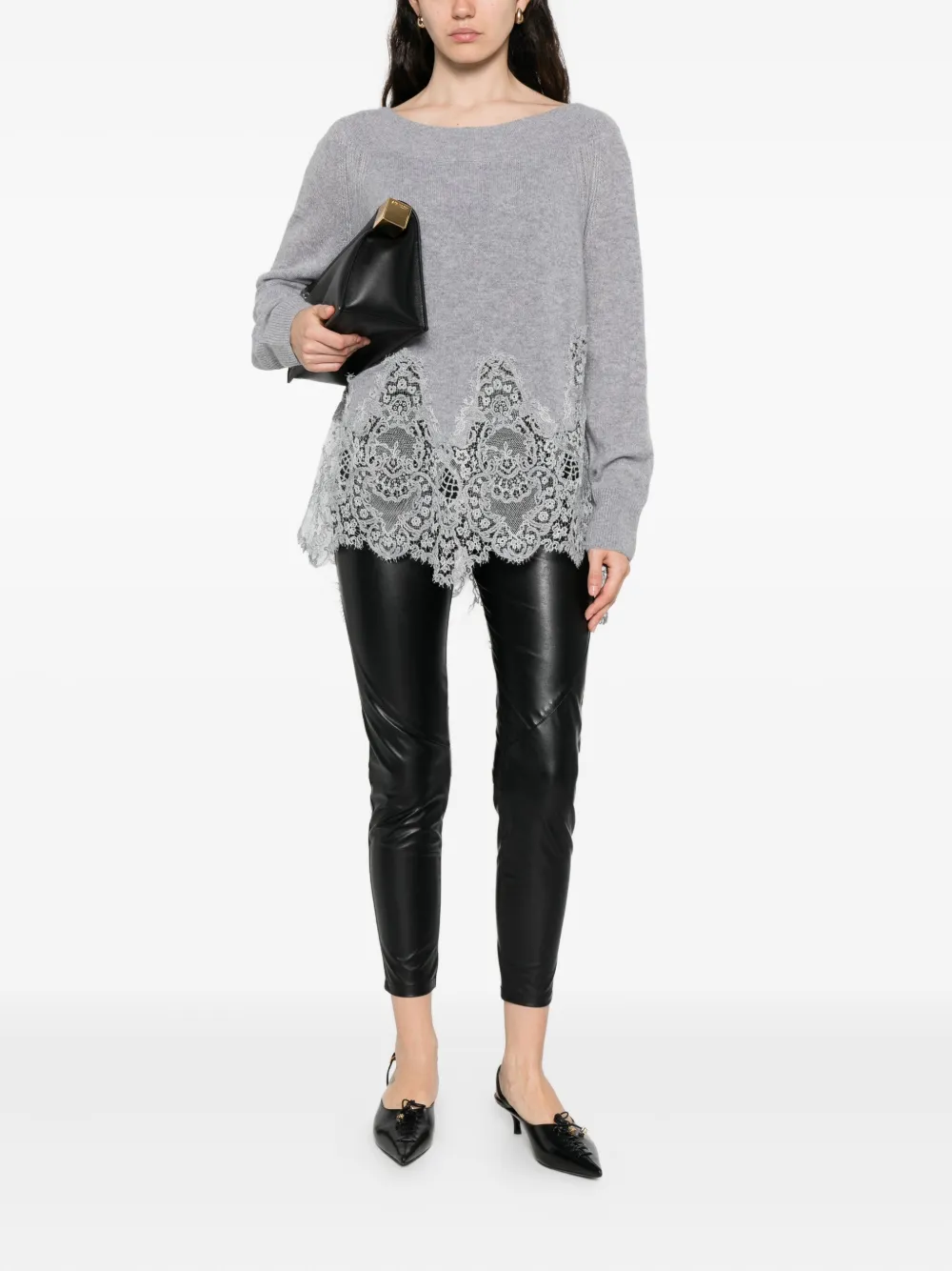 Ermanno Scervino leather cropped trousers - Zwart