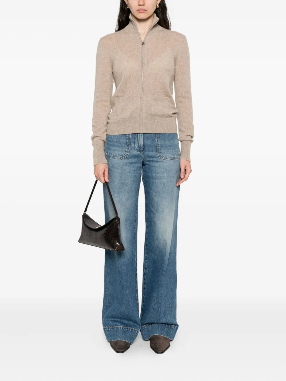 Ermanno Scervino high-neck zip-front cardigan | Cardigans | Image 2