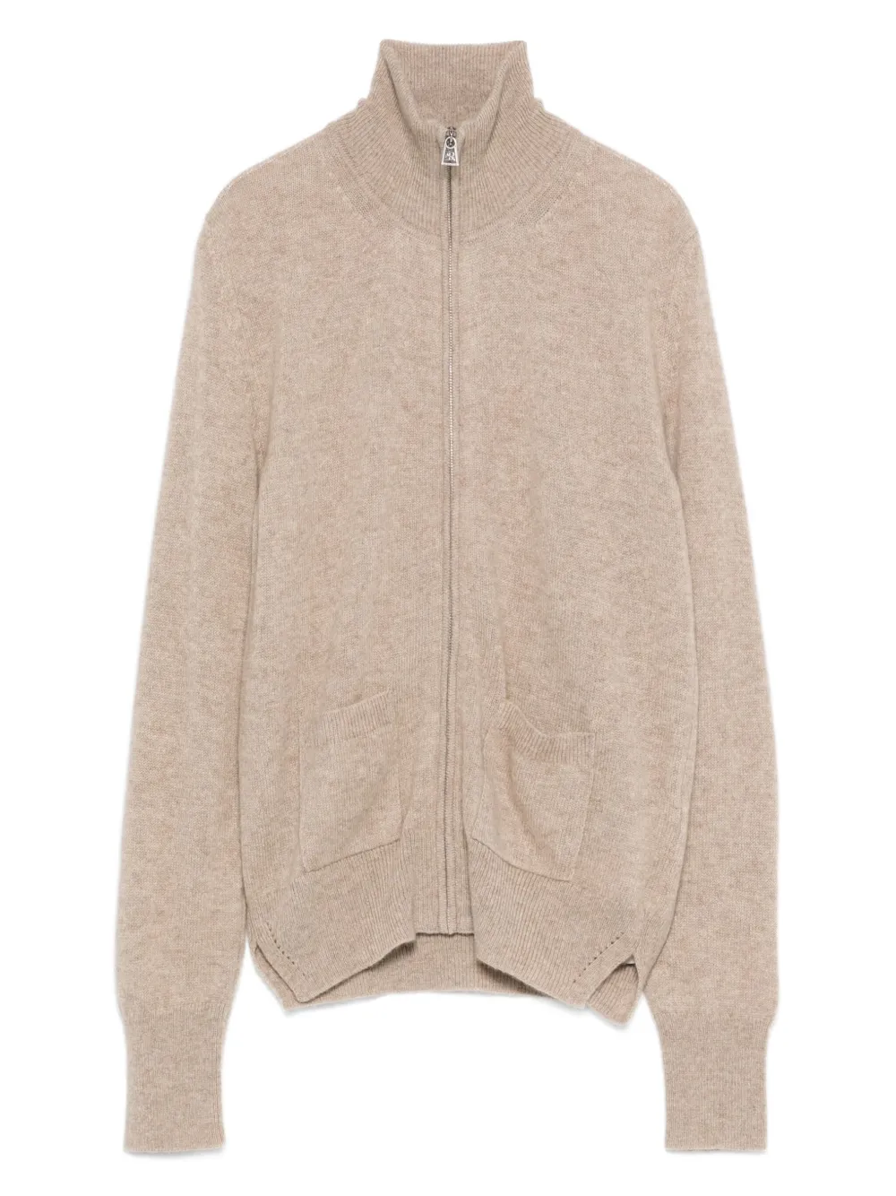 Ermanno Scervino high-neck zip-front cardigan | Neutrals | Image 1