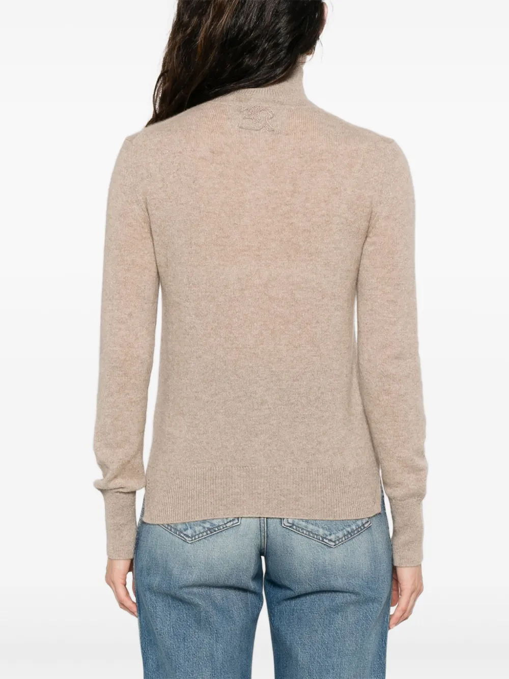 Ermanno Scervino Vest met hoge hals en rits Beige