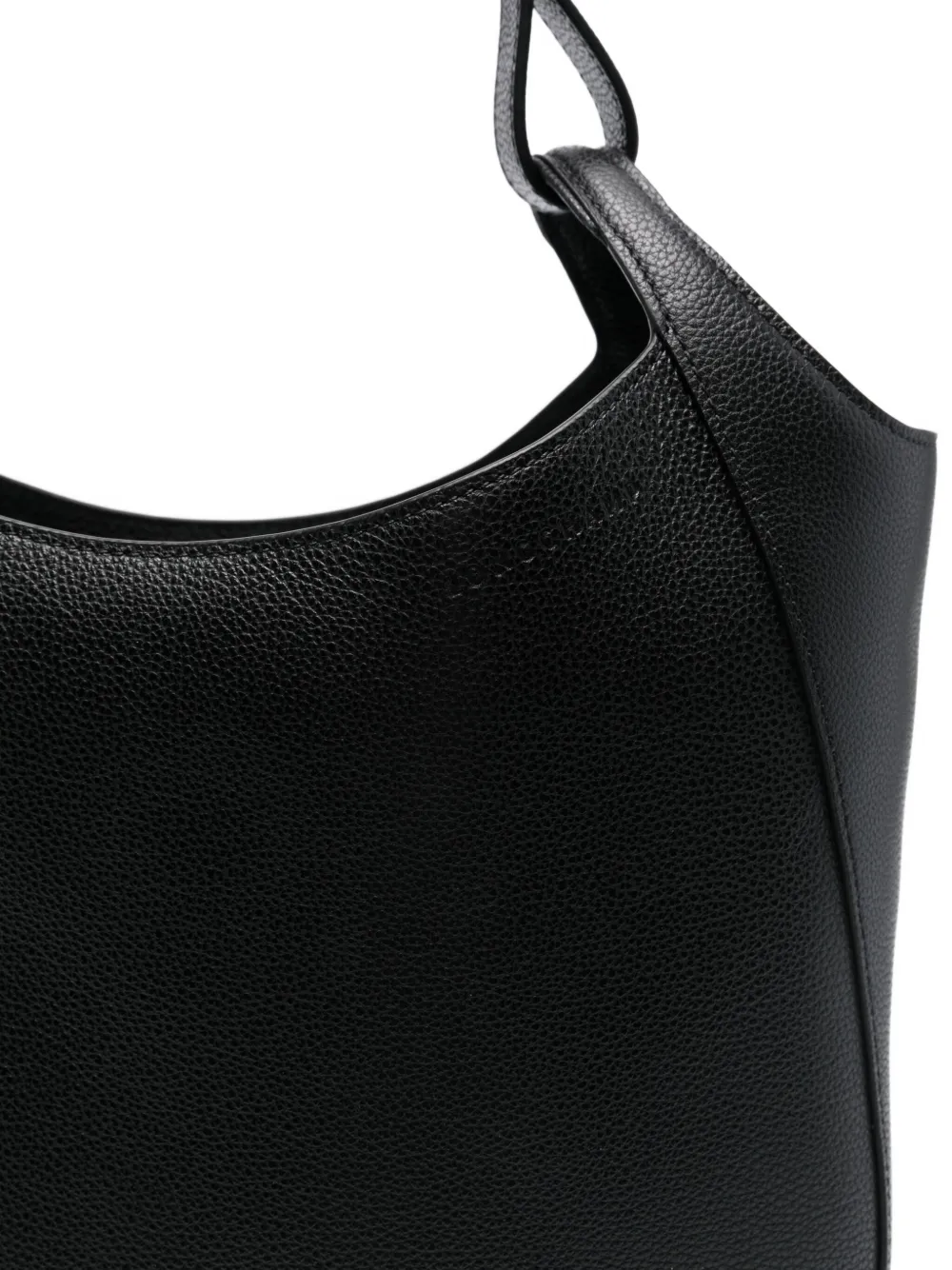 Longchamp curved leather shoulder bag Zwart