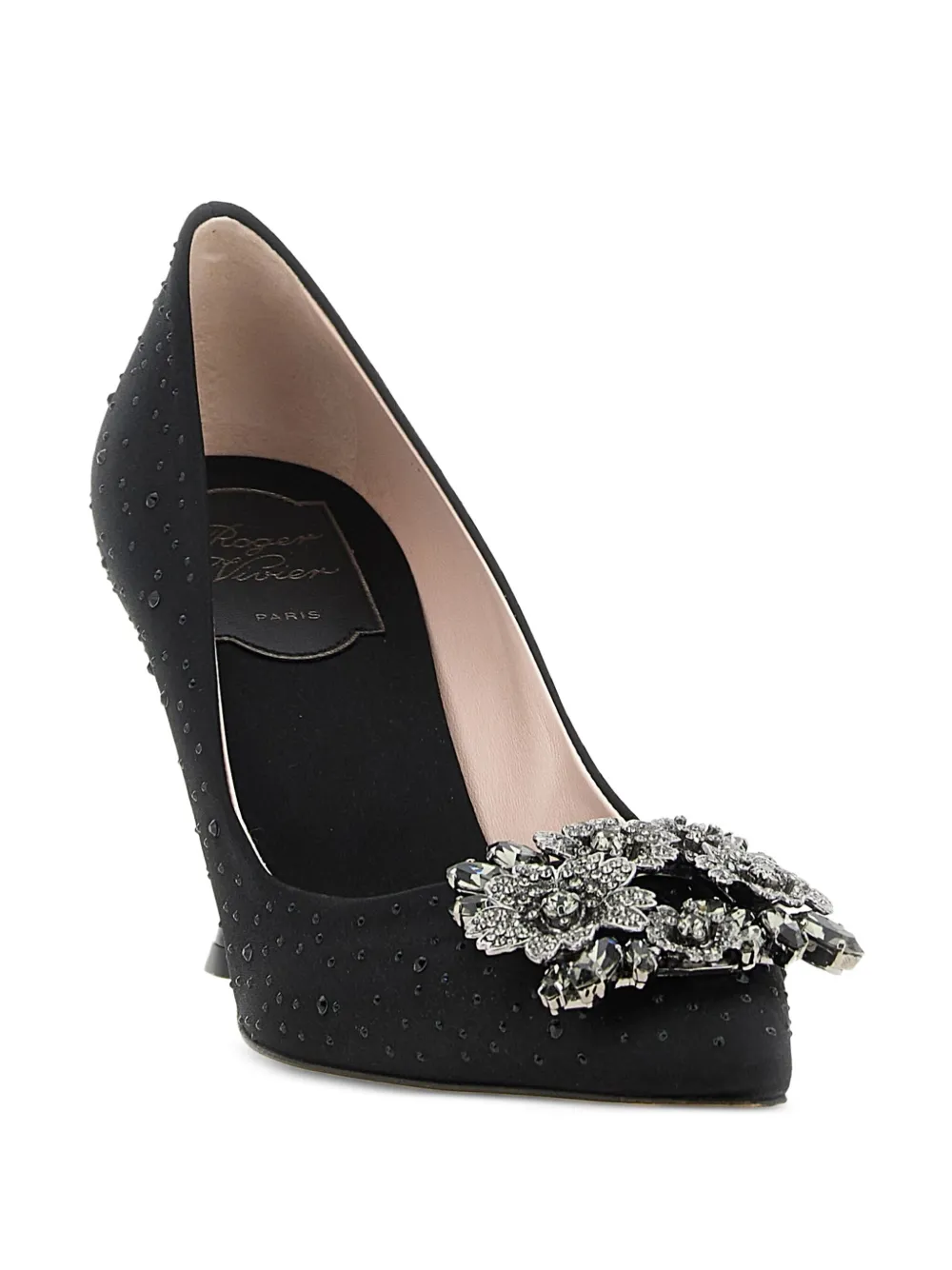 Roger Vivier 85mm Efflorescence crystal-embellished satin pumps | Heeled Pumps | Image 2