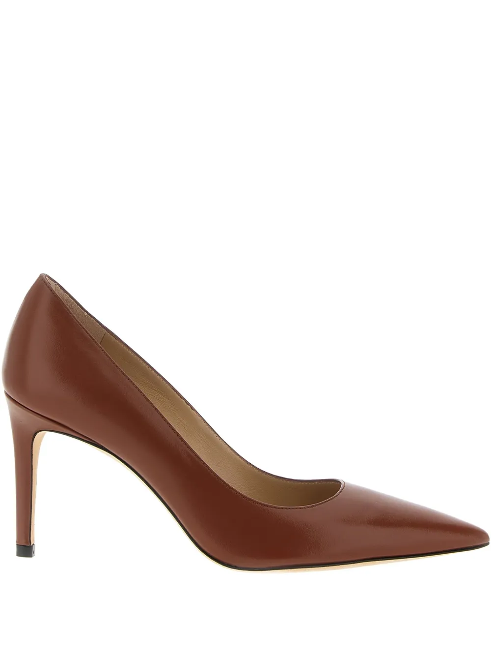 Stuart Weitzman Power pointed-toe leather pumps Brown
