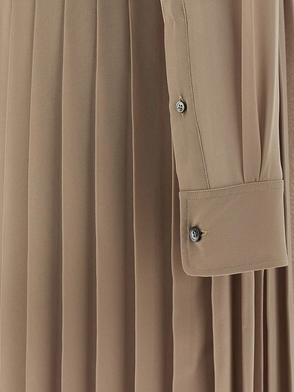 AMI Paris pleated midi shirt dress Beige