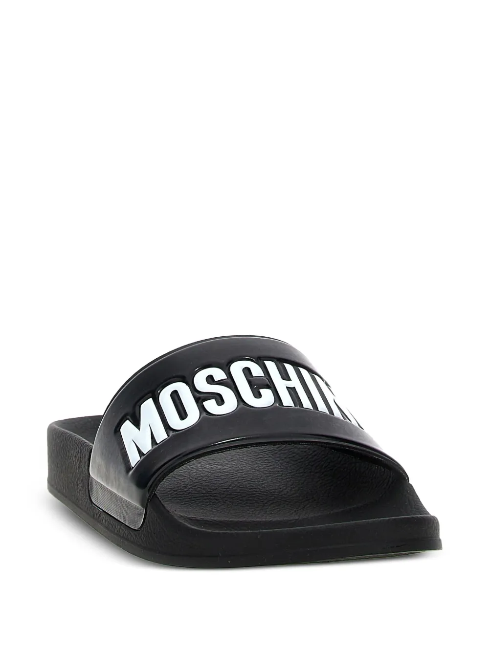 Moschino logo-embossed slides Black