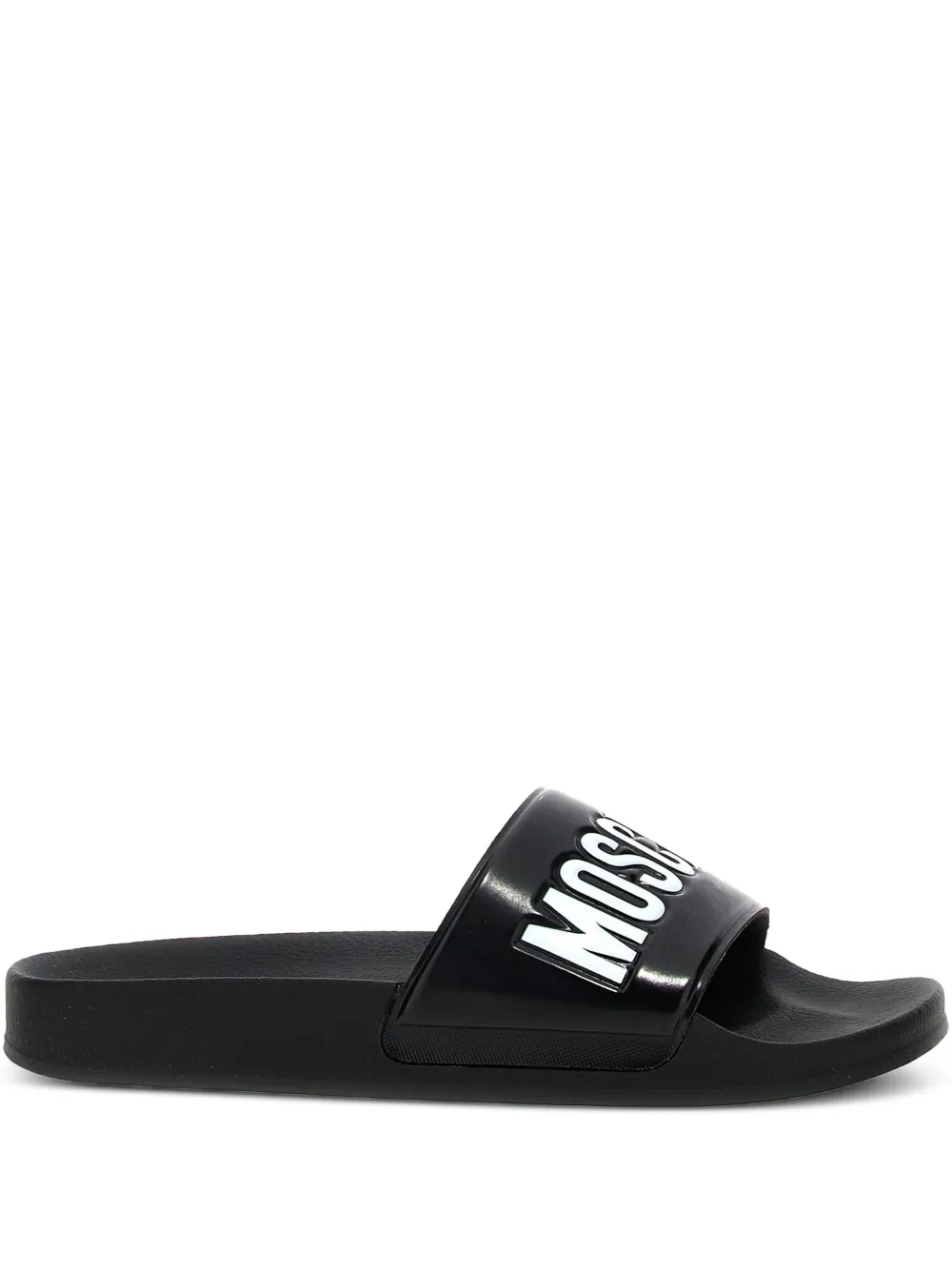 Moschino logo-embossed slides Black