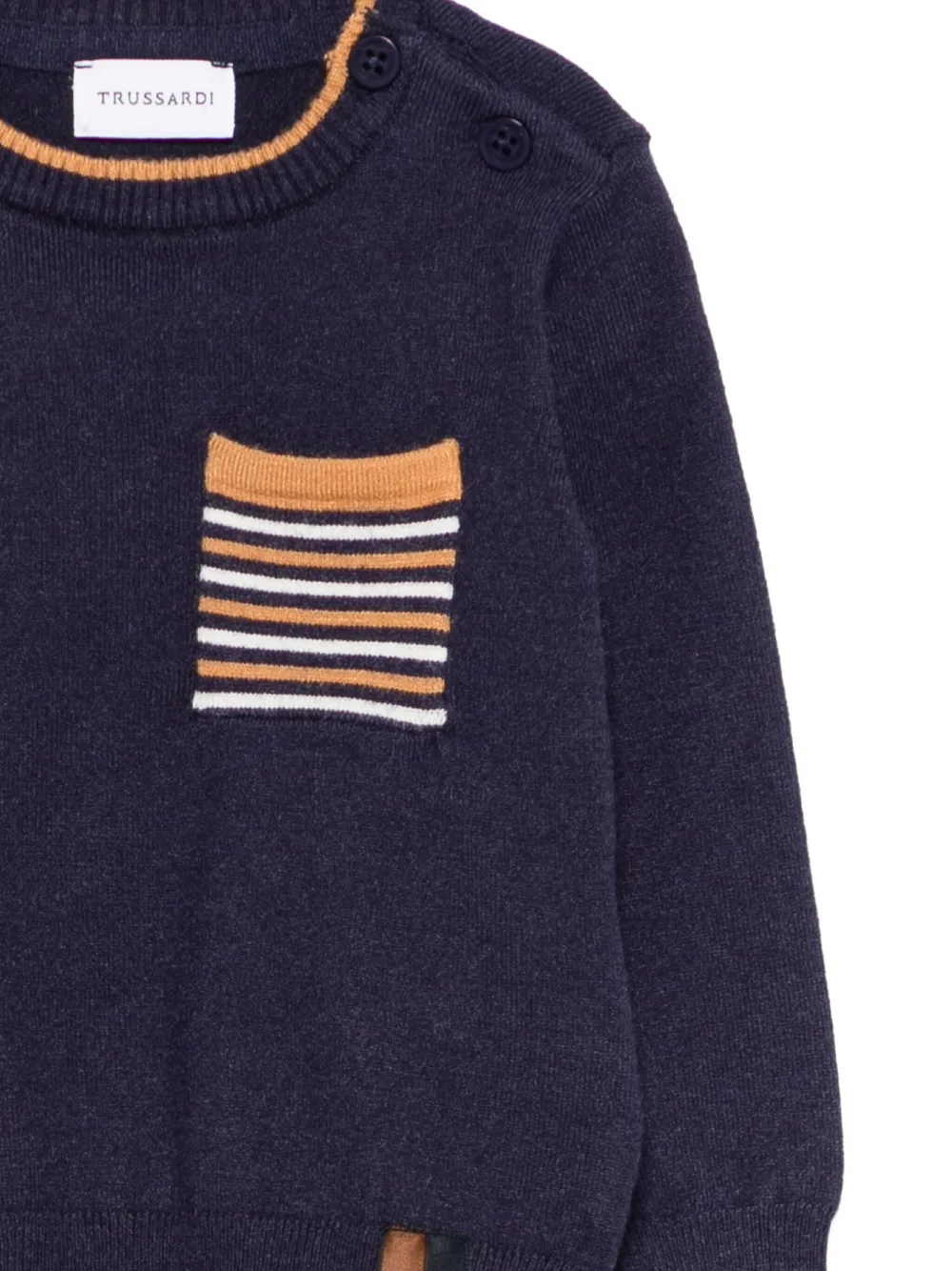 TRUSSARDI JUNIOR striped-detail sweater Blauw