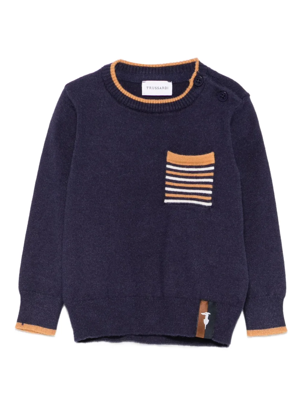 TRUSSARDI JUNIOR striped-detail sweater Blauw