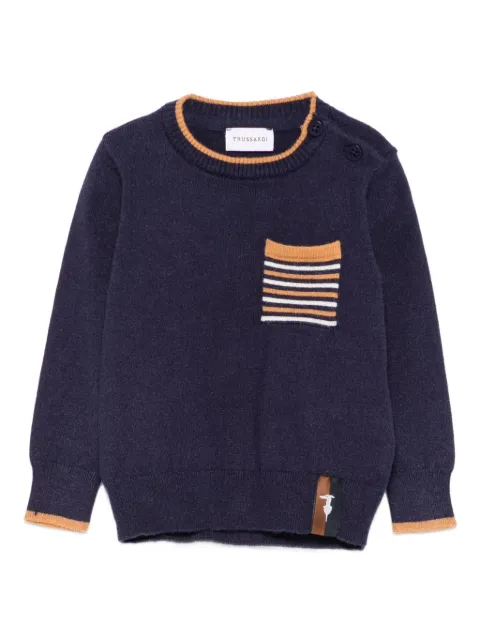 TRUSSARDI JUNIOR striped-detail sweater