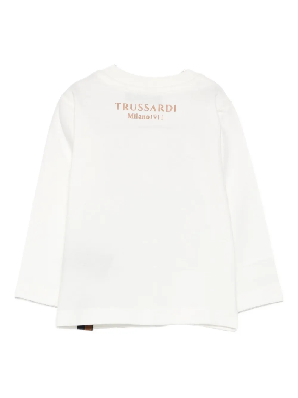 TRUSSARDI JUNIOR dog-print long-sleeved T-shirt Wit
