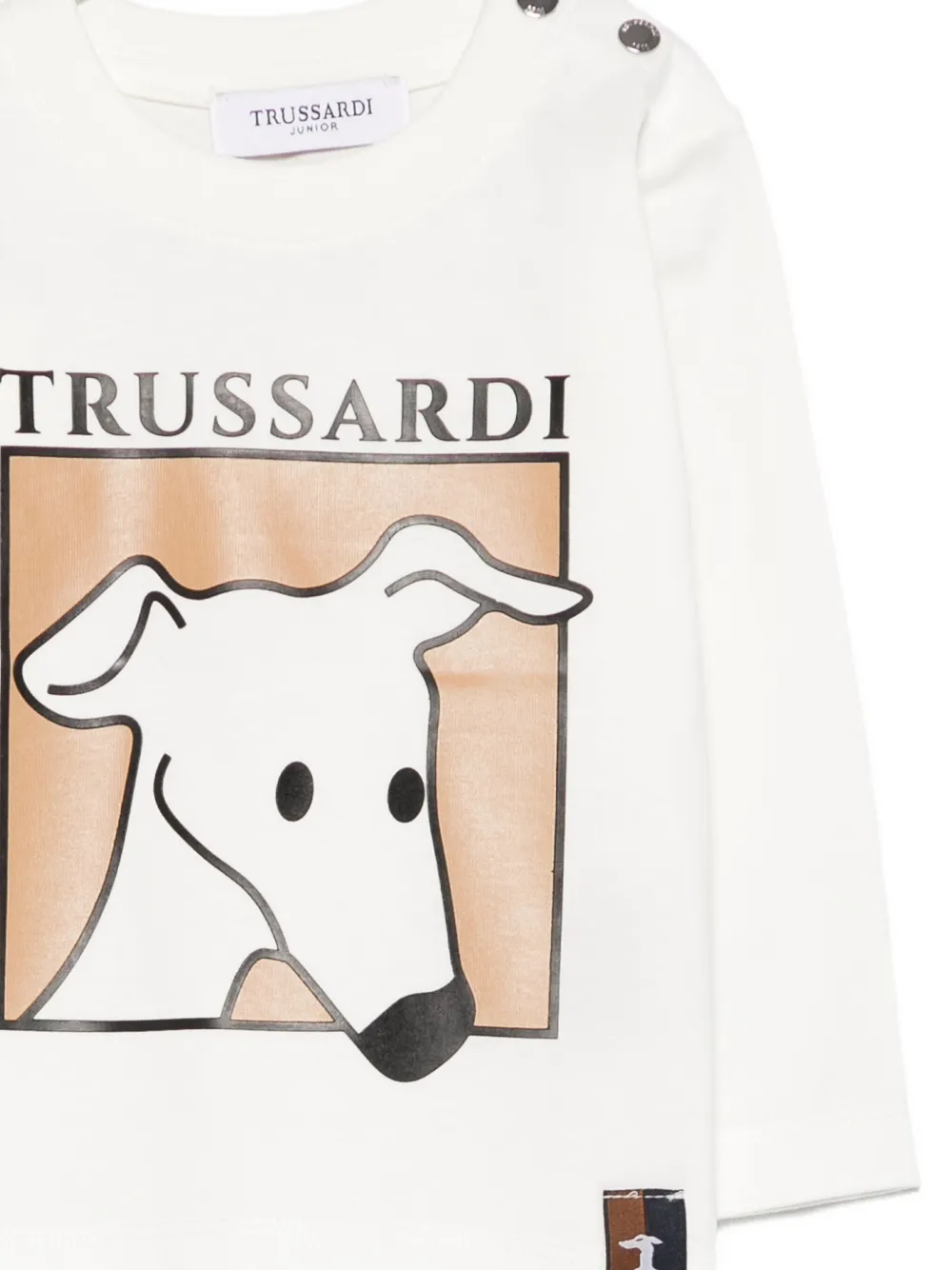 TRUSSARDI JUNIOR dog-print long-sleeved T-shirt Wit