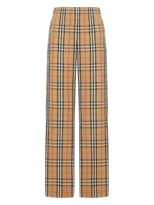 パンツ BURBERRY Women Straight Pants 8092817A8834 Brown Burberry Wool Straight Leg Cut Pant – LOZURI®