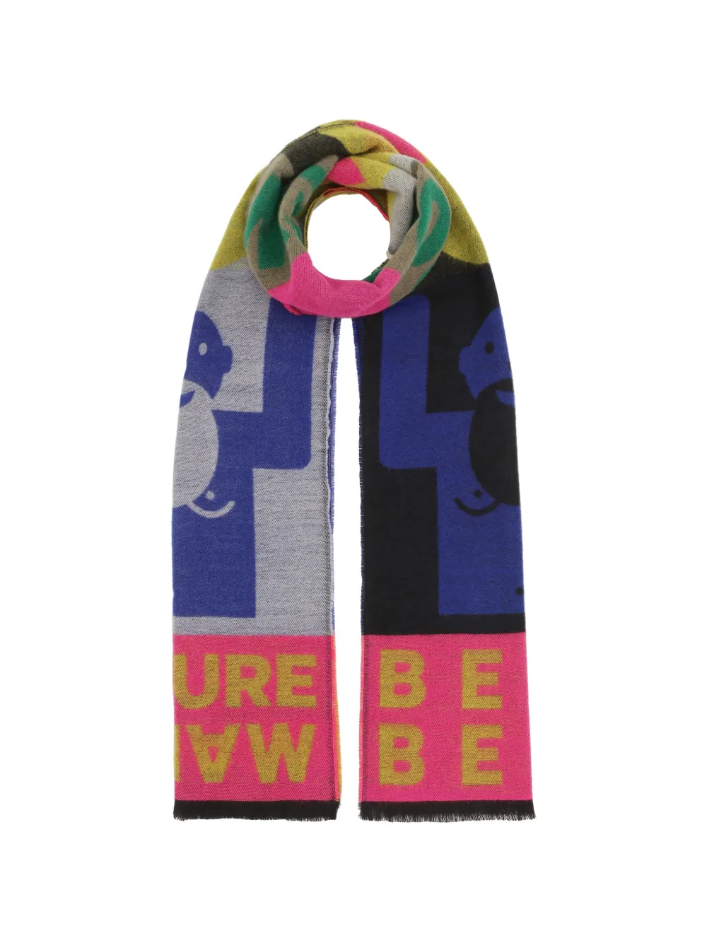 Walter Van Beirendonck Beep sjaal met grafische print en franje Zwart