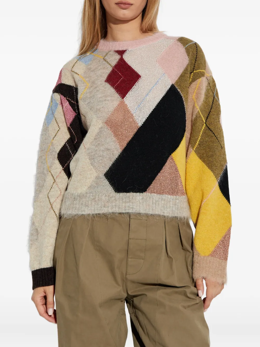 Moschino Brushed Mohair Blend Sweater In Multi