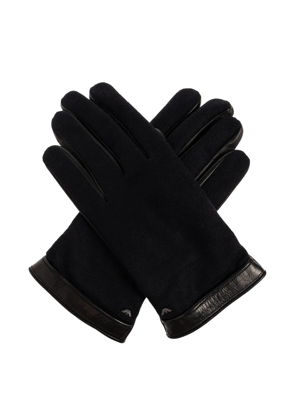 Emporio Armani Handschoenen met leren afwerking - Zwart