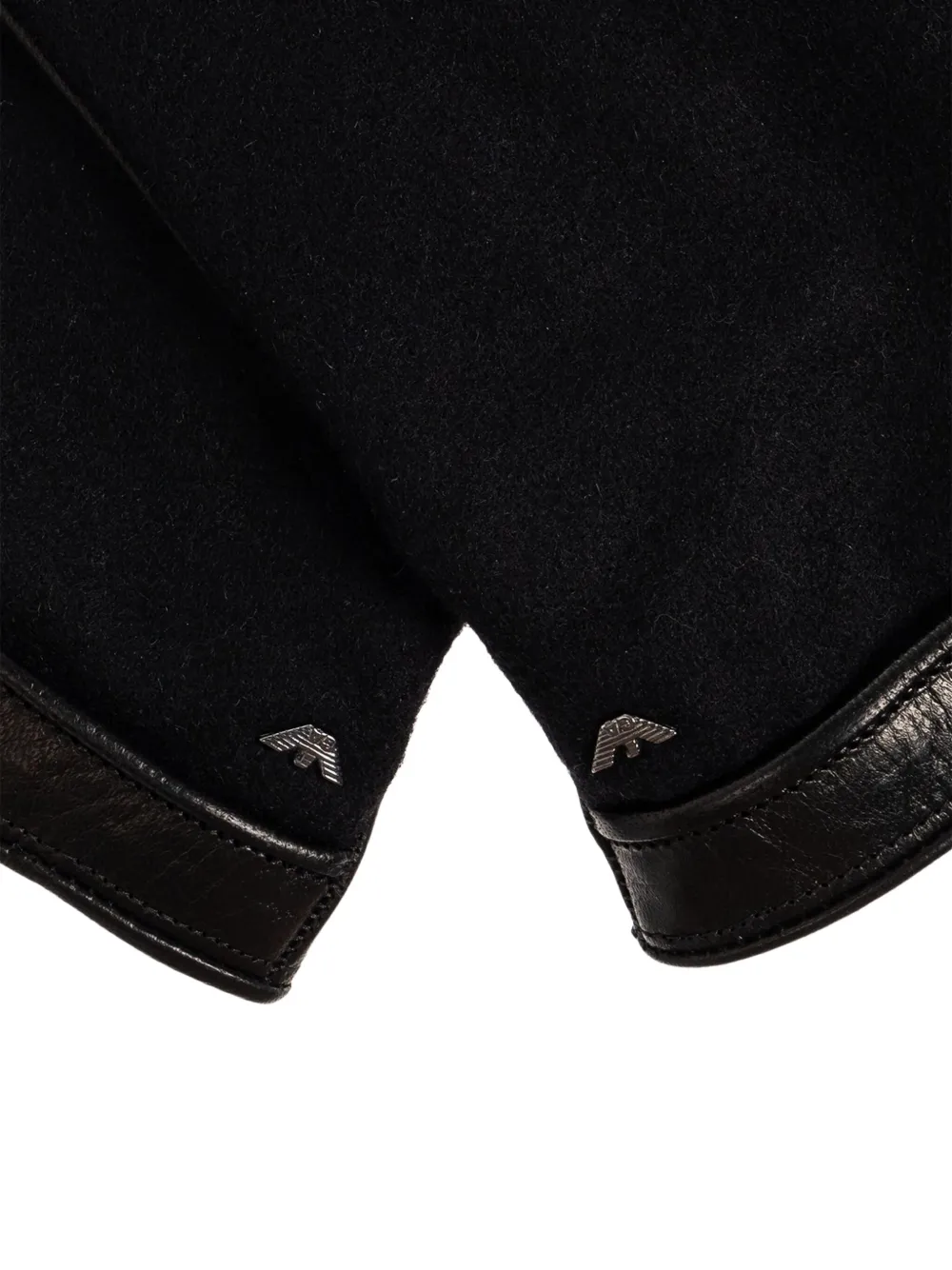 Emporio Armani Handschoenen met leren afwerking Zwart