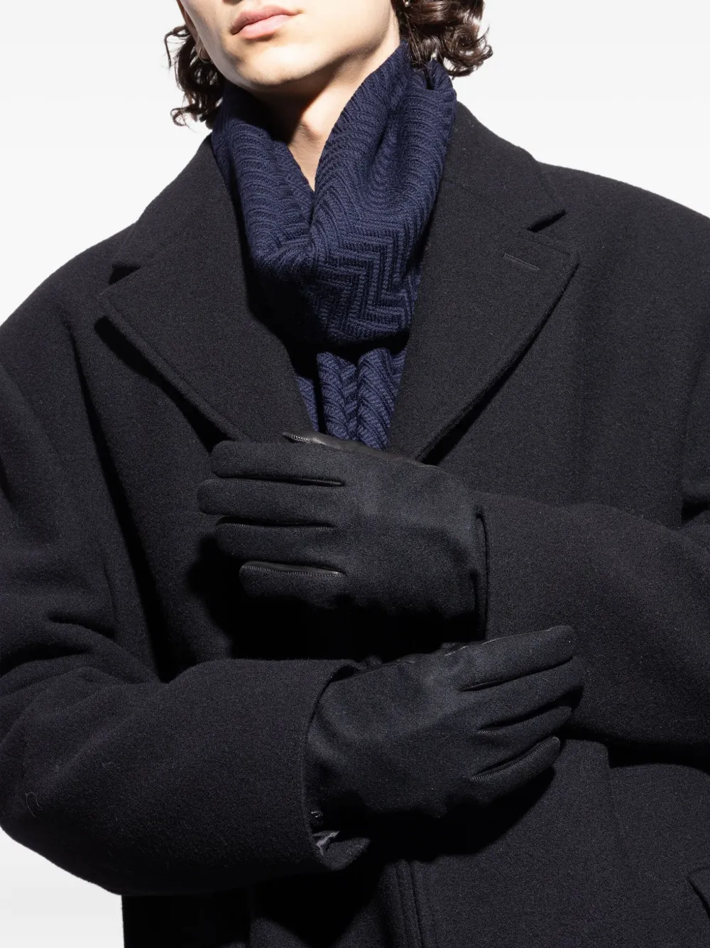 Emporio Armani Handschoenen met leren afwerking Zwart