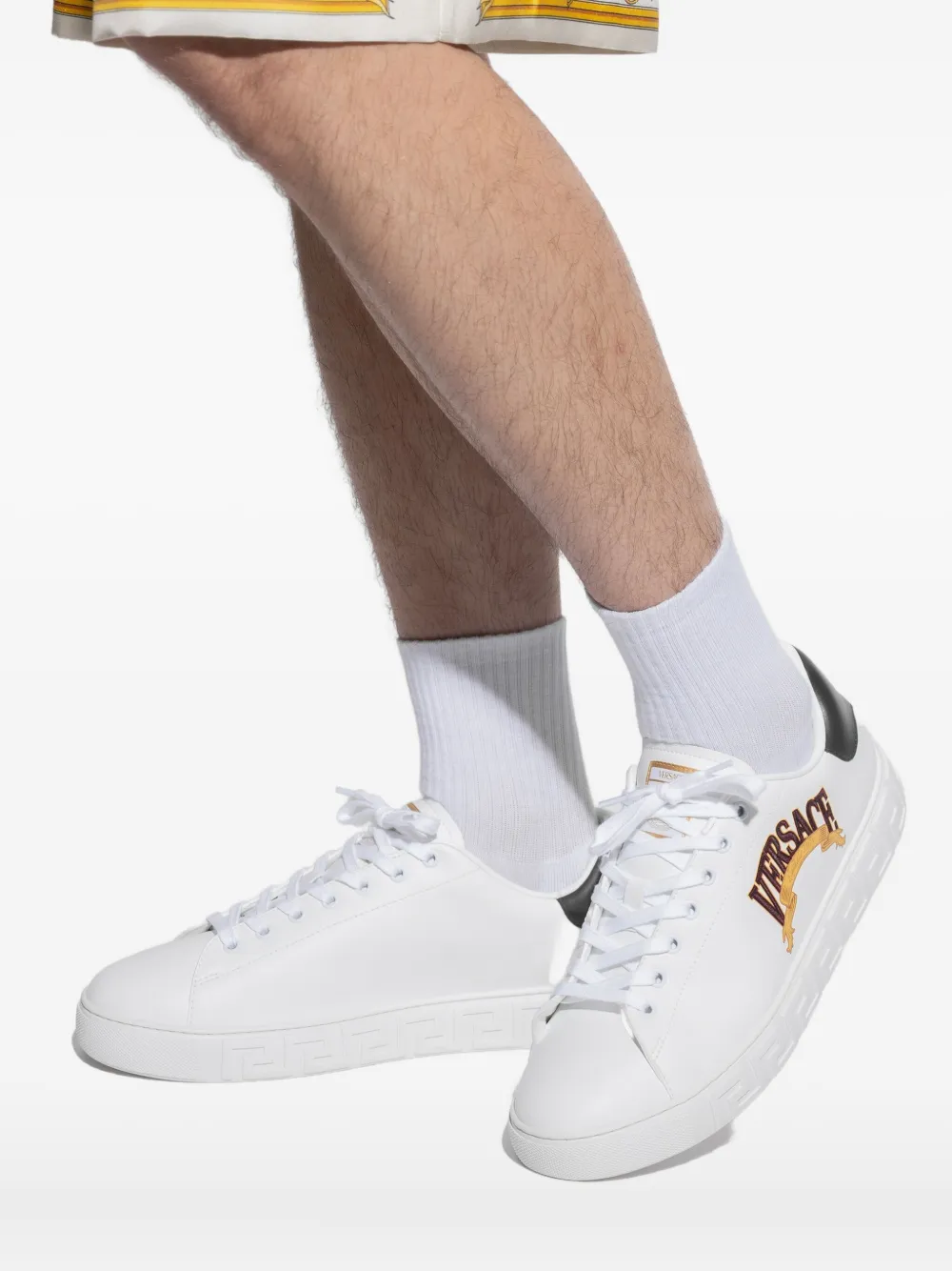Versace logo-embroidered sneakers White