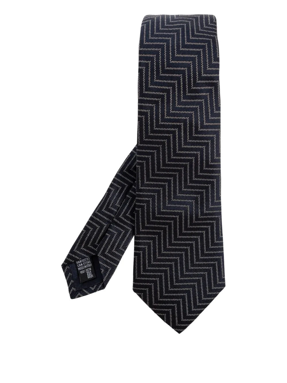 Giorgio Armani Zijden stropdas met geometrisch patroon Blauw