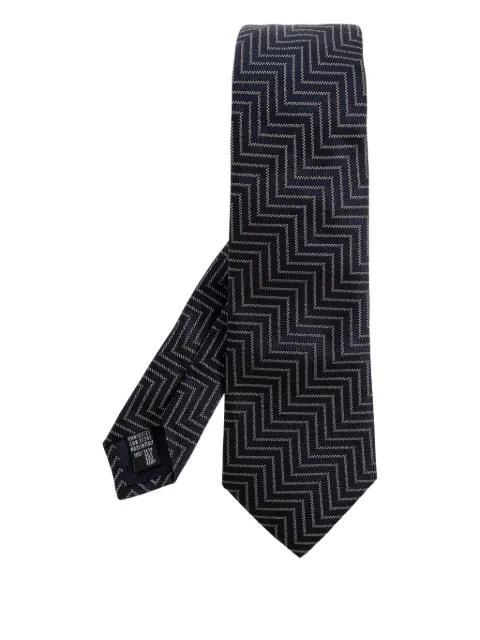 Giorgio Armani corbata de seda con motivo geométrico