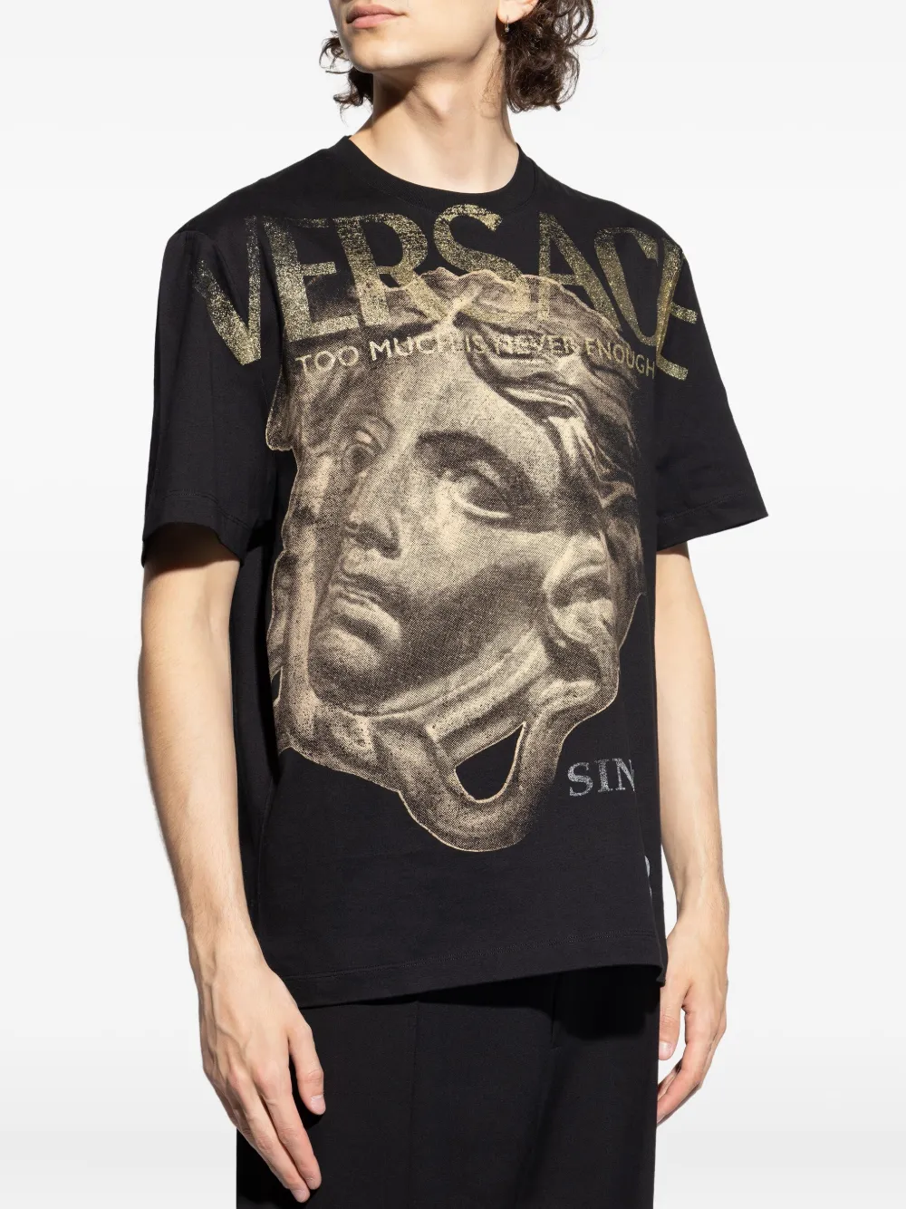 Versace Medusa Head T-shirt met print Zwart