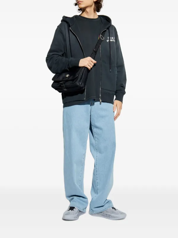 アミリ ブラック プリントTシャツ AMIRI アミリ フロントロゴプリント半袖Tシャツ カットソー