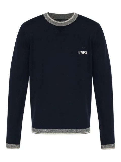 Emporio Armani embroidered-logo wool sweater