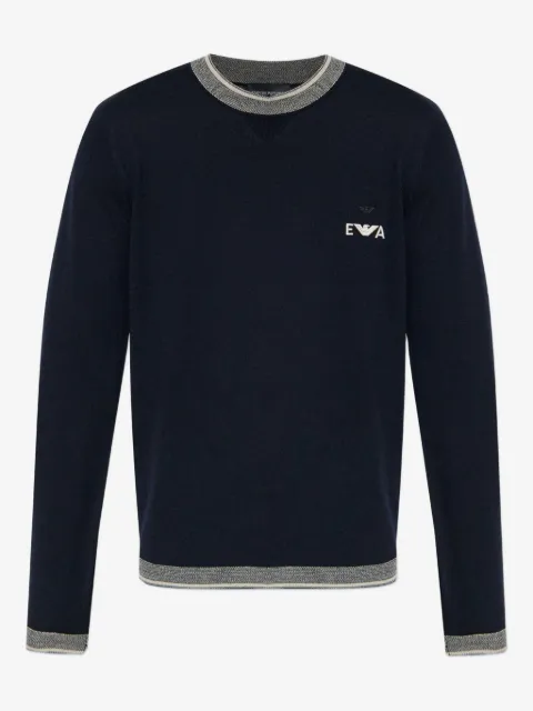 Emporio Armani embroidered-logo wool sweater