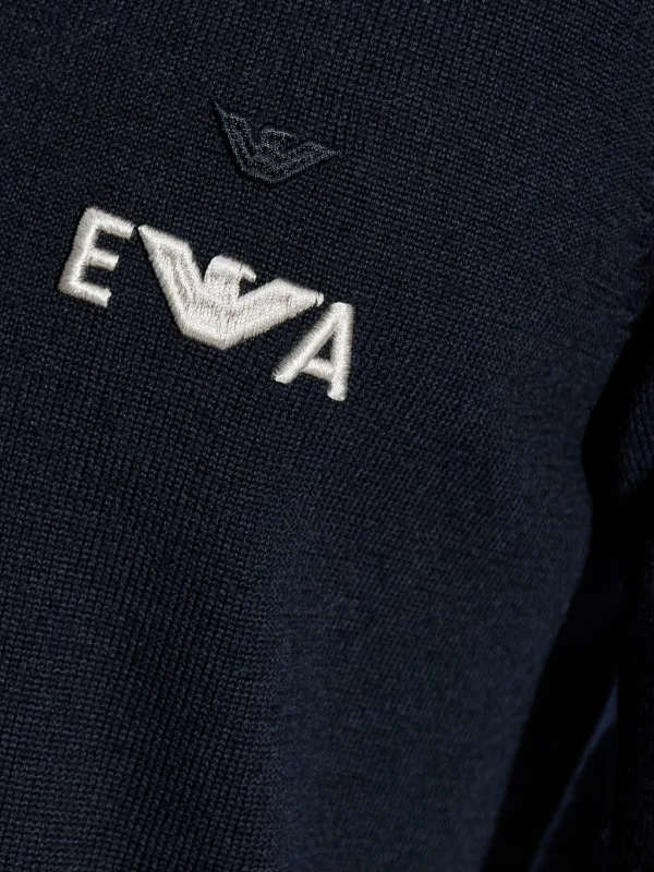 Emporio Armani ロゴ セーター | ブルー | FARFETCH JP