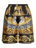 Versace tiger leopard-print silk shorts - Black