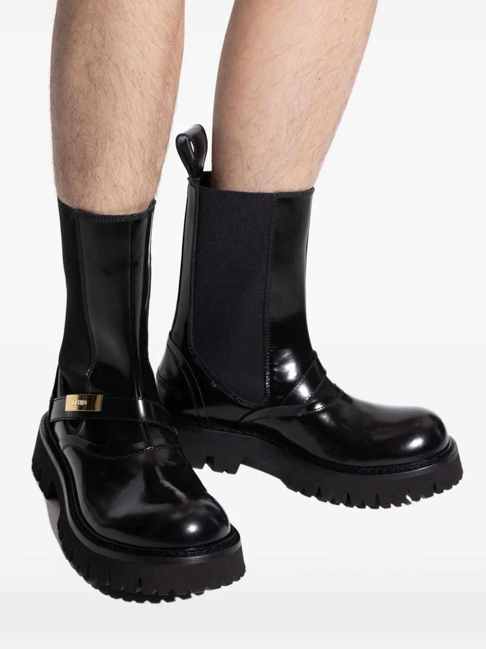 Moschino Strap-detail Chelsea Boots In Black
