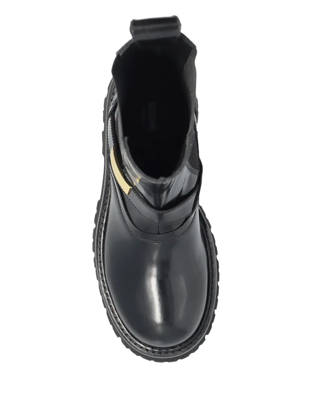 Moschino strap-detail chelsea boots Black