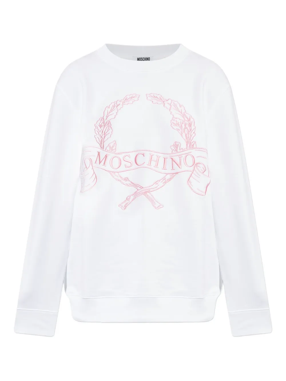 Moschino laurel wreath embroidered sweatshirt Wit