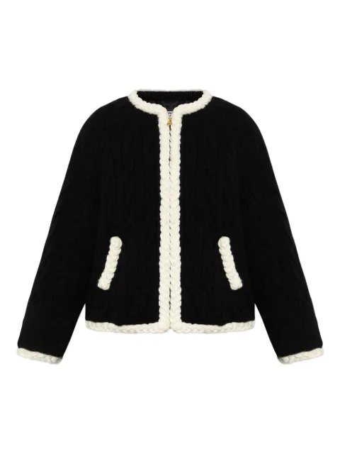 Moschino cable-knit elbow-patch jacket