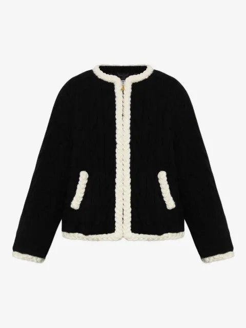 Moschino cable-knit elbow-patch jacket