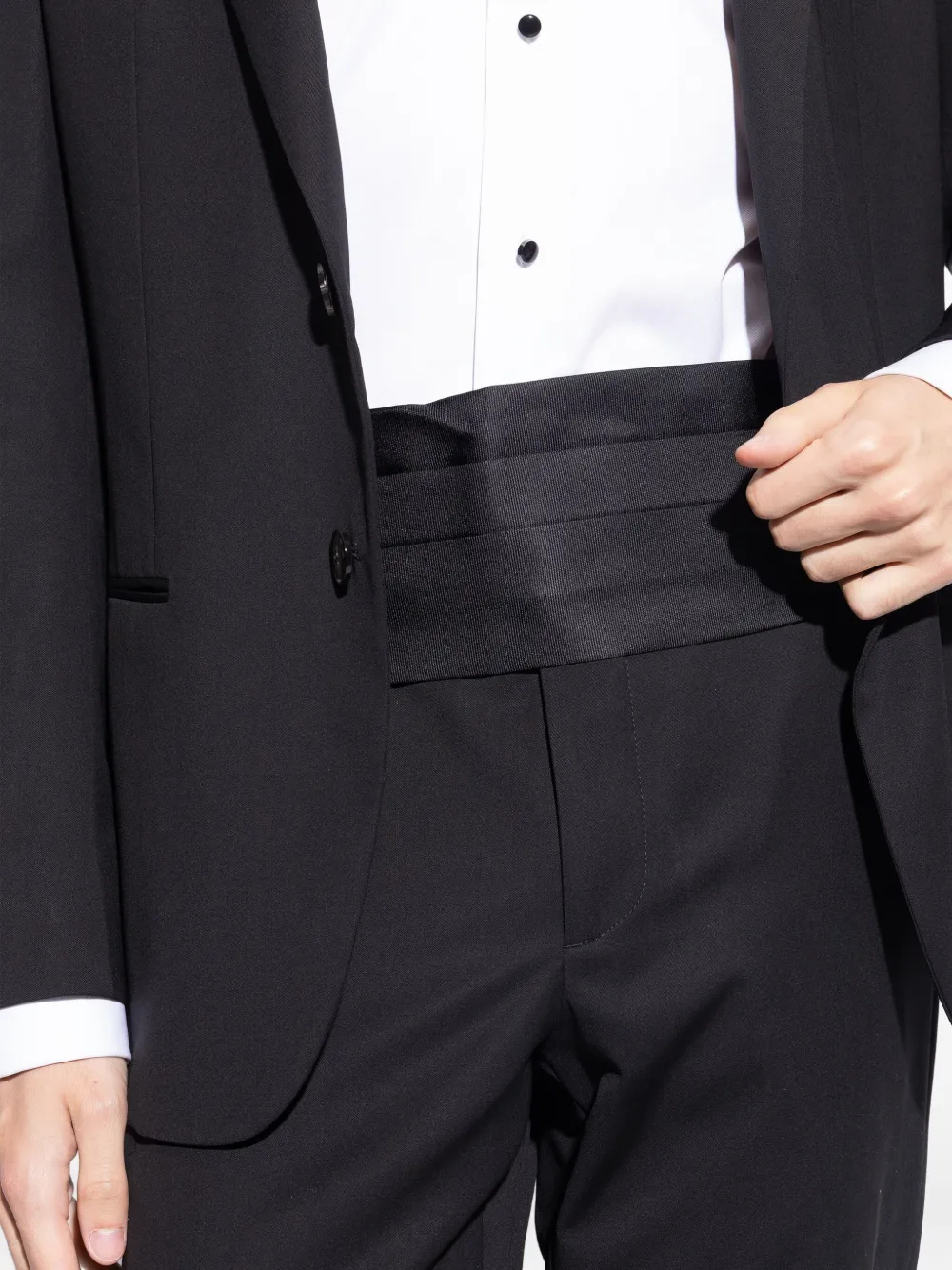 Giorgio Armani silk tuxedo cummerbund Zwart