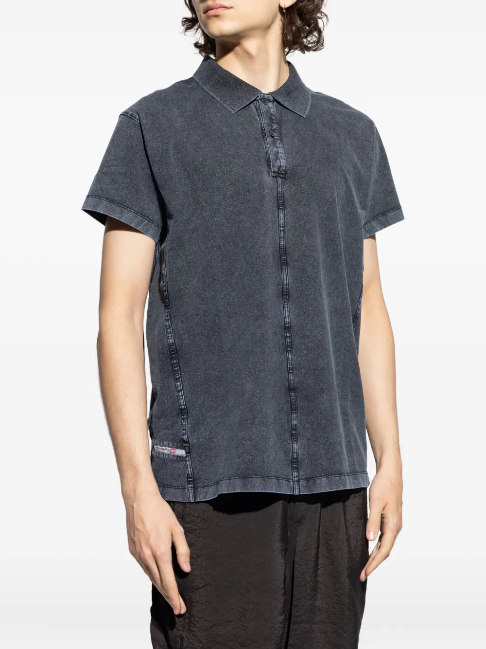 Diesel T-Nomely poloshirt met knoopsluiting Zwart