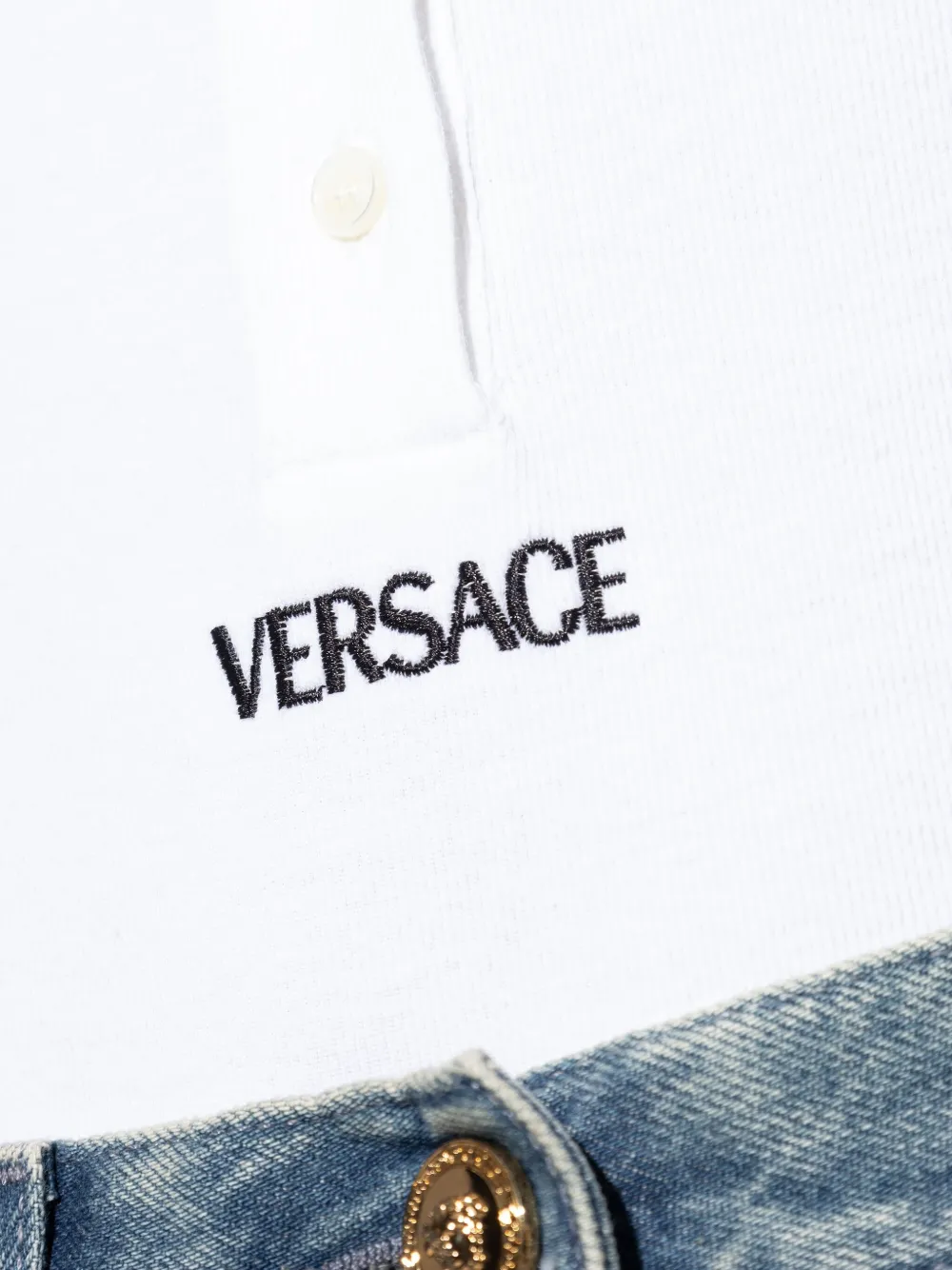 Versace button-front cotton body Wit