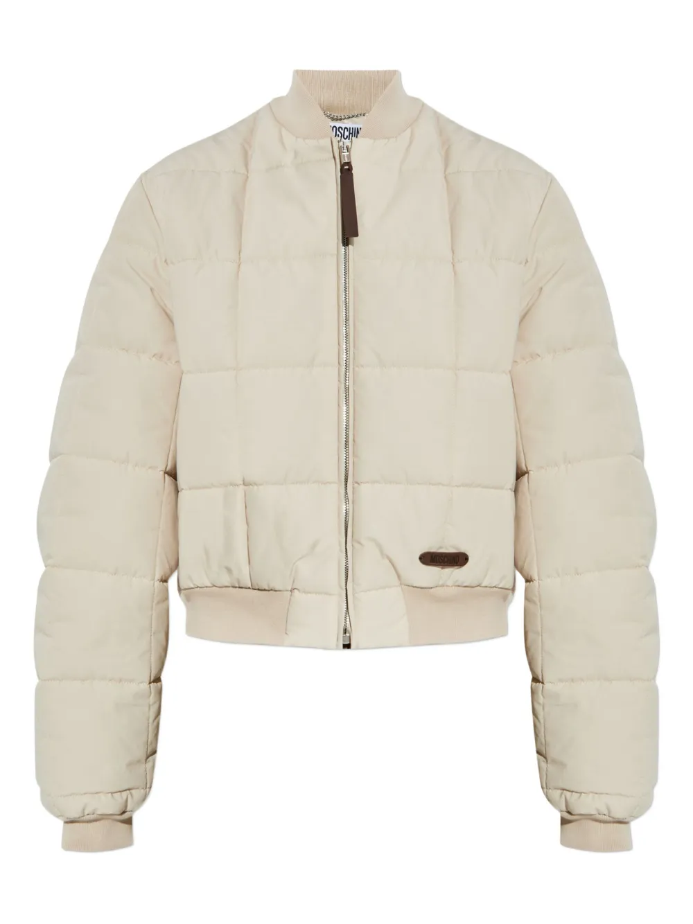 Moschino quilted bomber jacket Beige